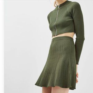 Topshop Modern Ribbed Flippy Skirt